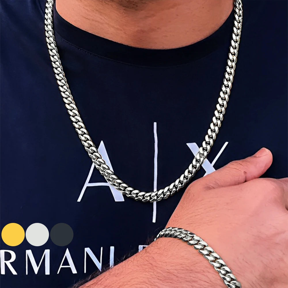 Stainless Steel Cuban Chain Necklace Venice Collections