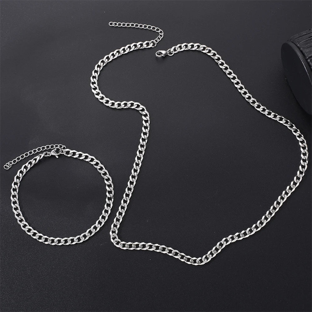 Stainless Steel Cuban Chain Necklace Venice Collections