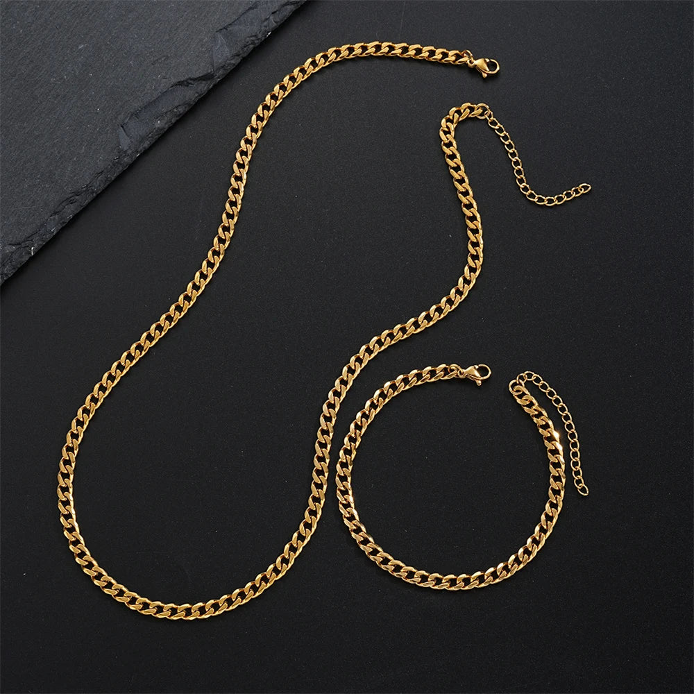 Stainless Steel Cuban Chain Necklace Venice Collections