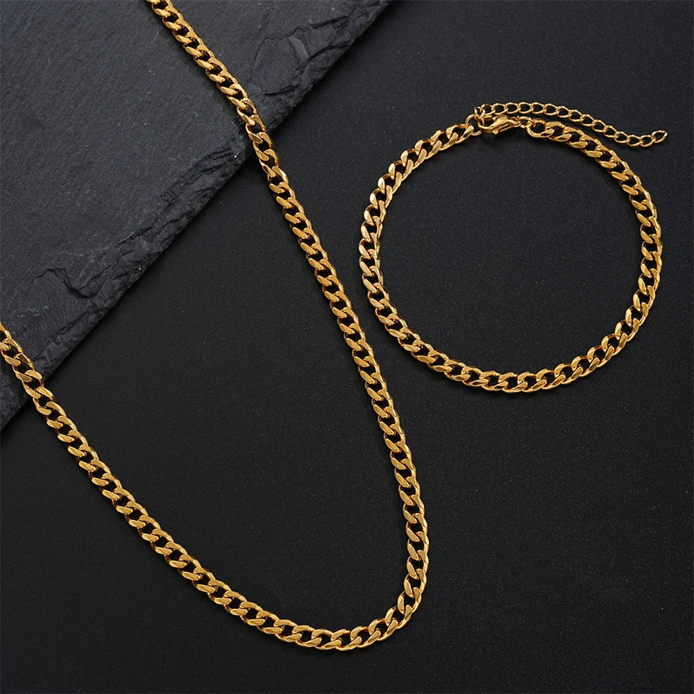 Stainless Steel Cuban Chain Necklace Venice Collections
