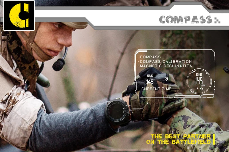 Men's sport Digital watch Hours Running Swimming Military Army watches Altimeter Barometer Compass waterproof 50m Venice Collections