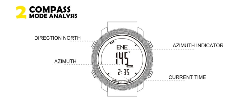 Men's sport Digital watch Hours Running Swimming Military Army watches Altimeter Barometer Compass waterproof 50m Venice Collections