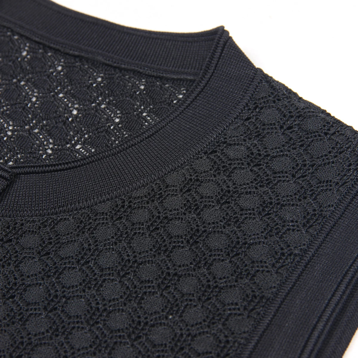 Spring And Summer New Fashion Thin Cut Hollow Lace Silver S Button Slim Fit Round Neck Sleeveless Temperament Women's Dress Venice Collections