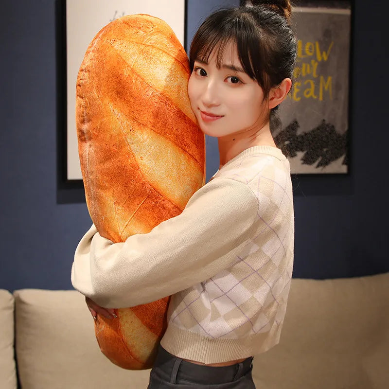 French Bread Plush Pillow – Soft Food Plushie for Decor, Gifts & Cozy Sleeping Companion Venice Collections
