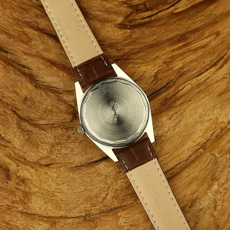 Fashion Luxury Shanghai Mechanical Watch Diamond Brand Green Dial Waterproof Stainless Steel Leather Strap Mens Watch Starking Venice Collections