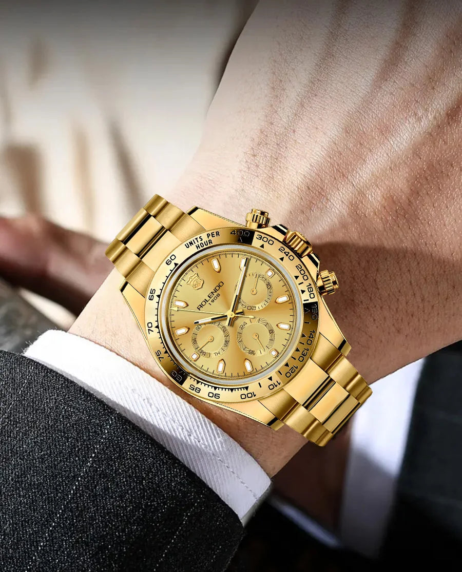 ROLENDO Luxury Men Automatic Diver Watch 40.5mm Mineral Crystal Luminous Date 300M Waterproof High-end Men's Wristwatch Gift Venice Collections