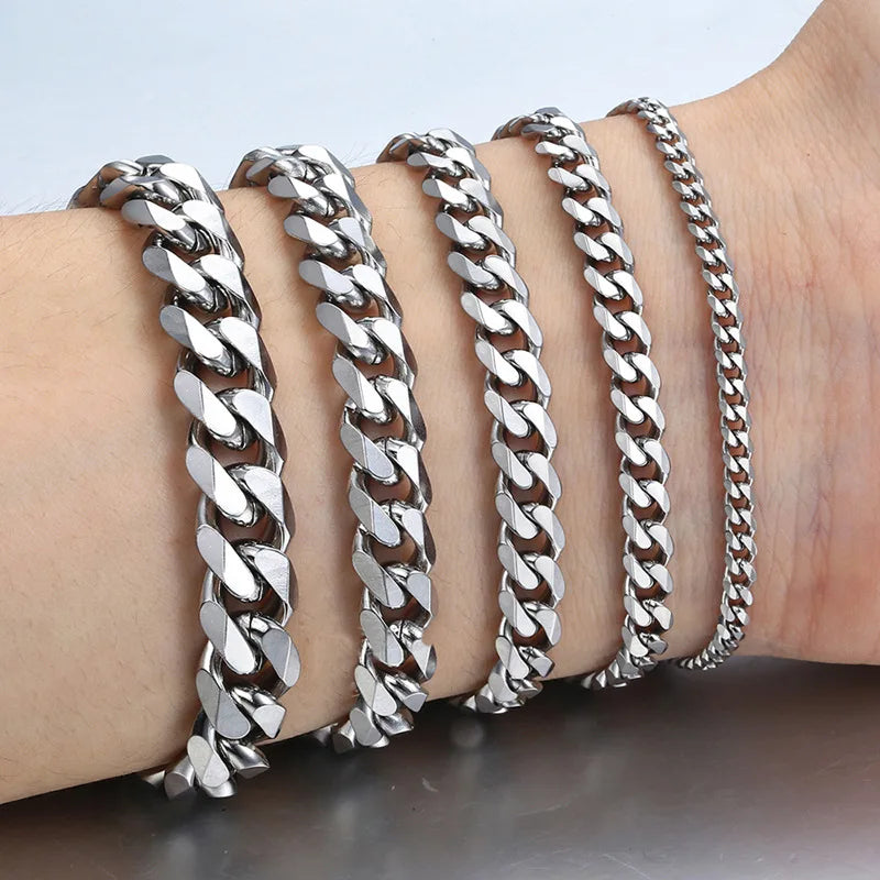 Trendy Cuban Chain Bracelet – Stainless Steel, 3–9mm Unisex Gift Venice Collections