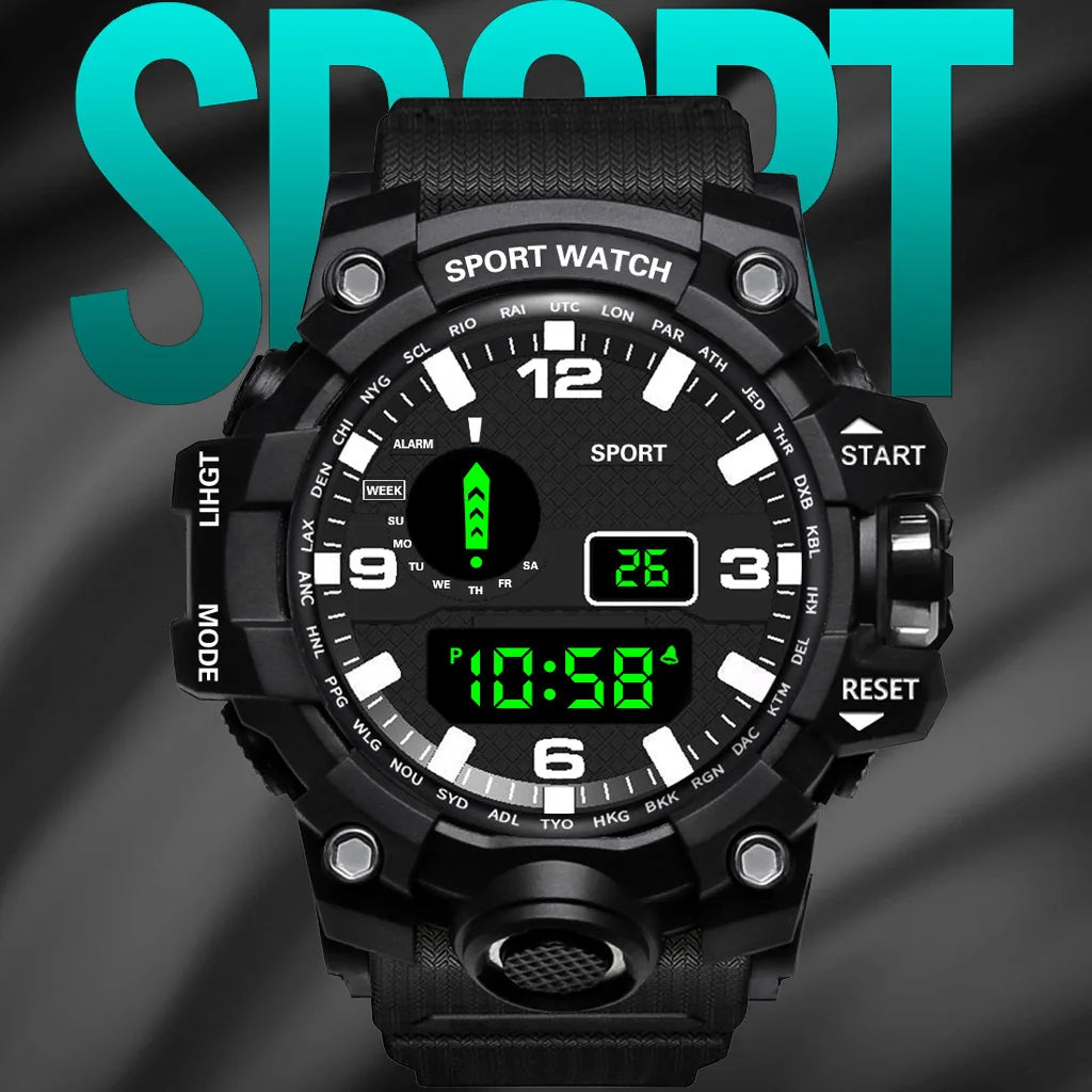 Men's Watch Sports Electronic Wristwatch Large dial Multifunctional Waterproof Venice Collections