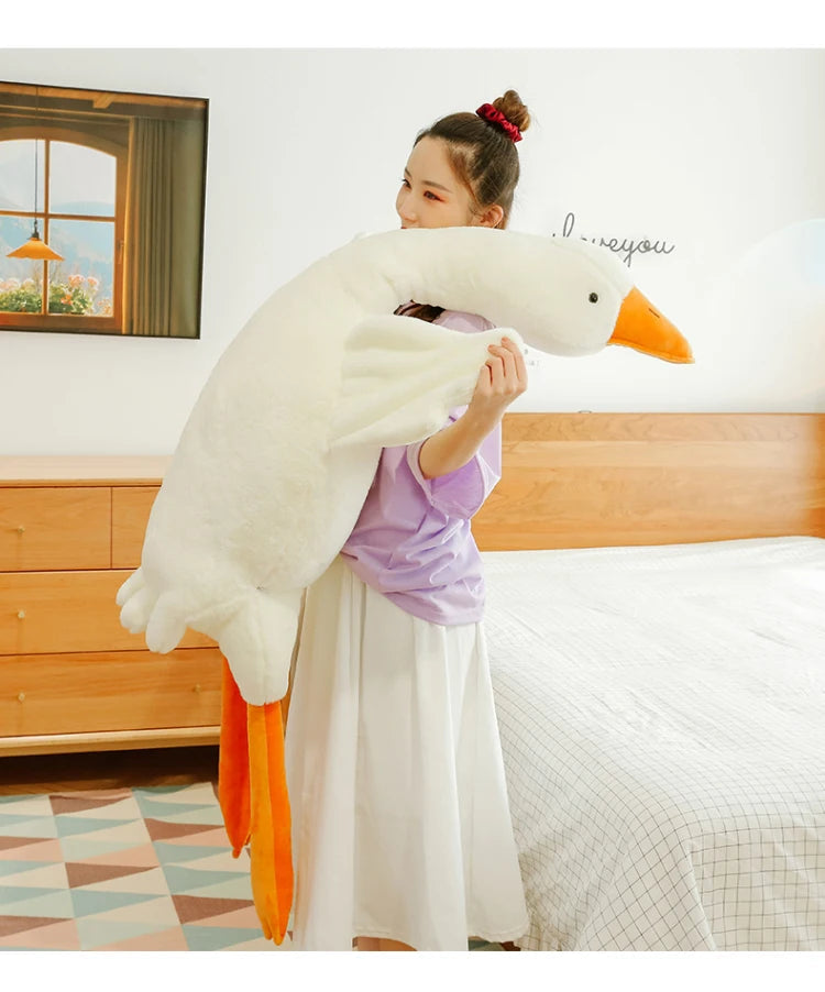 Lovely Big White Goose Throw Pillow Venice Collections