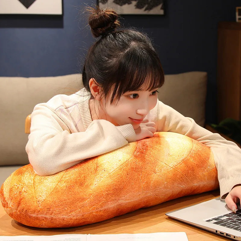 French Bread Plush Pillow – Soft Food Plushie for Decor, Gifts & Cozy Sleeping Companion Venice Collections
