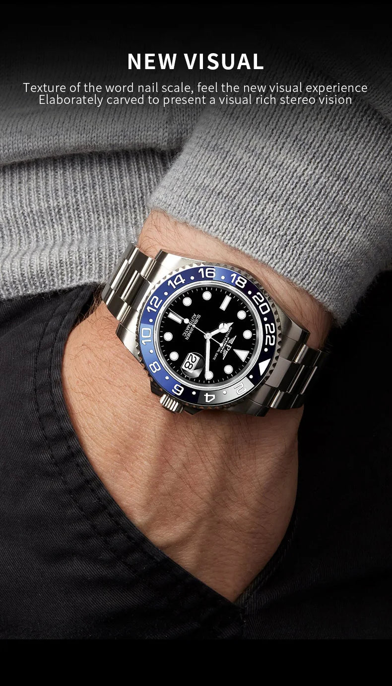 Reloj Hombre PINDU DESIGN Water Ghost Yacht Men Mechanical Wristwatch 40MM Luxury Ceramic Automatic Watch For Men Relogios Venice Collections