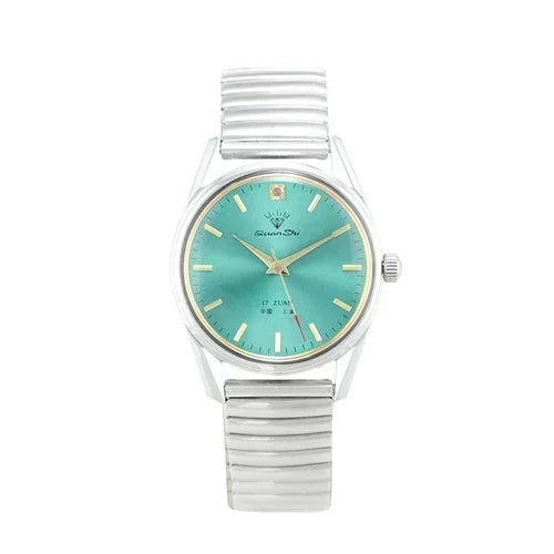 Fashion Luxury Shanghai Mechanical Watch Diamond Brand Green Dial Waterproof Stainless Steel Leather Strap Mens Watch Starking Venice Collections