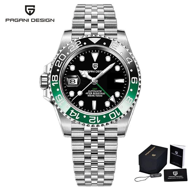 PAGANI DESIGN V3 Version GMT Watches Men's Luxury Sapphire Automatic Mechanical Watch 40MM Stainless Steel Waterproof Watch Venice Collections