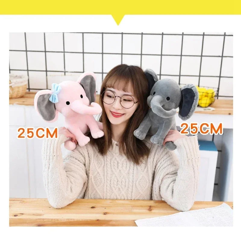 25cm Gray Elephant Plush Toy – Soft Kawaii Stuffed Pillow for Kids & Baby Room Decor Venice Collections