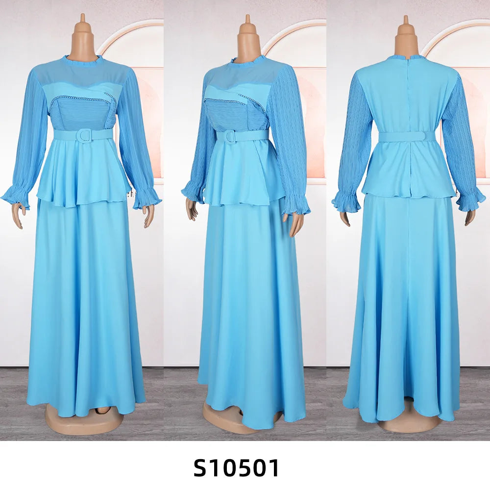 Fashion African Party Dresses for Women New Fashion Ankara Dashiki Chiffon Wedding Gown Elegant Outfits Muslim Dress Abaya Robe Venice Collections