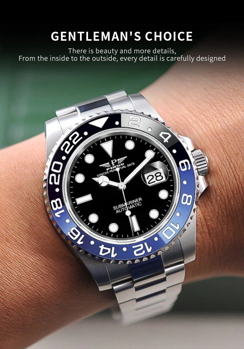 Reloj Hombre PINDU DESIGN Water Ghost Yacht Men Mechanical Wristwatch 40MM Luxury Ceramic Automatic Watch For Men Relogios Venice Collections