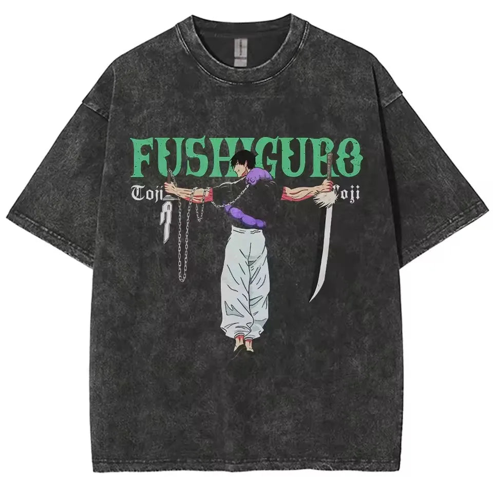 Anime Jujutsu Kaisen Gojo Satoru T Shirts Washed Men Women Cotton Harajuku T-Shirts High Quality Retro for Men Women Tops Tees Venice Collections