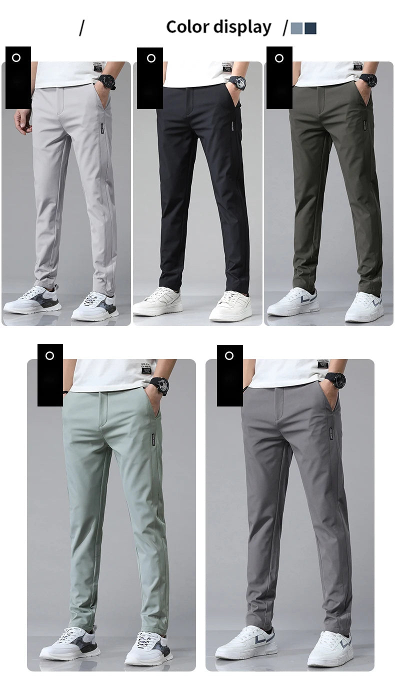 Stretch Slim Straight Casual Pants High Quality Venice Collections