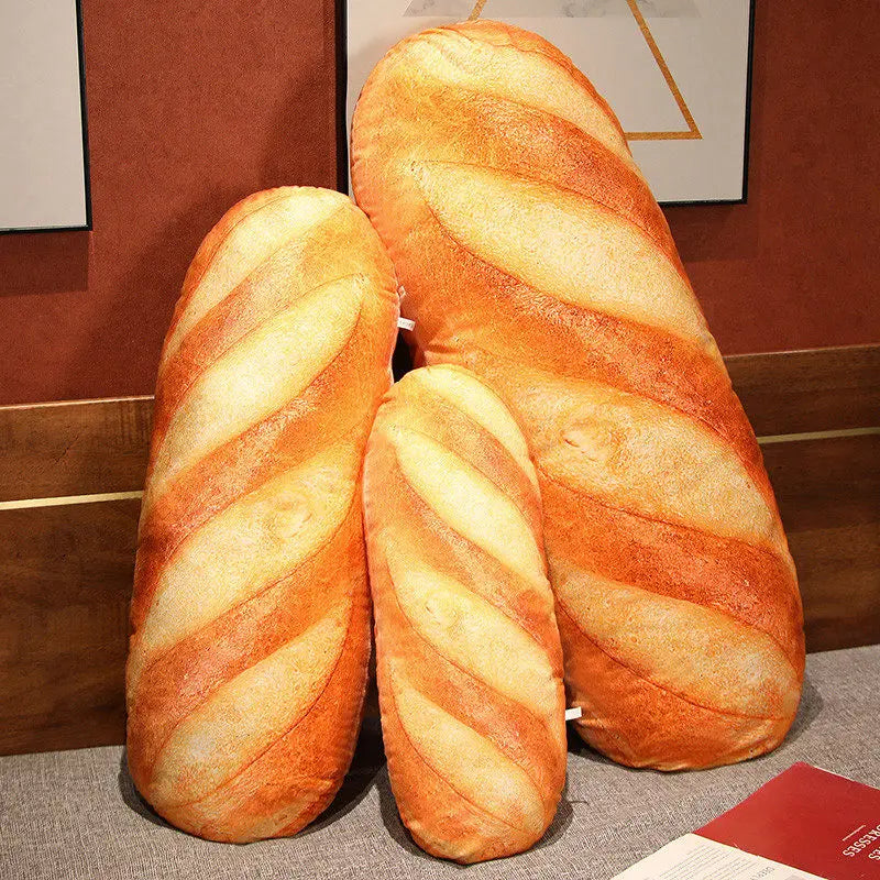 French Bread Plush Pillow – Soft Food Plushie for Decor, Gifts & Cozy Sleeping Companion Venice Collections
