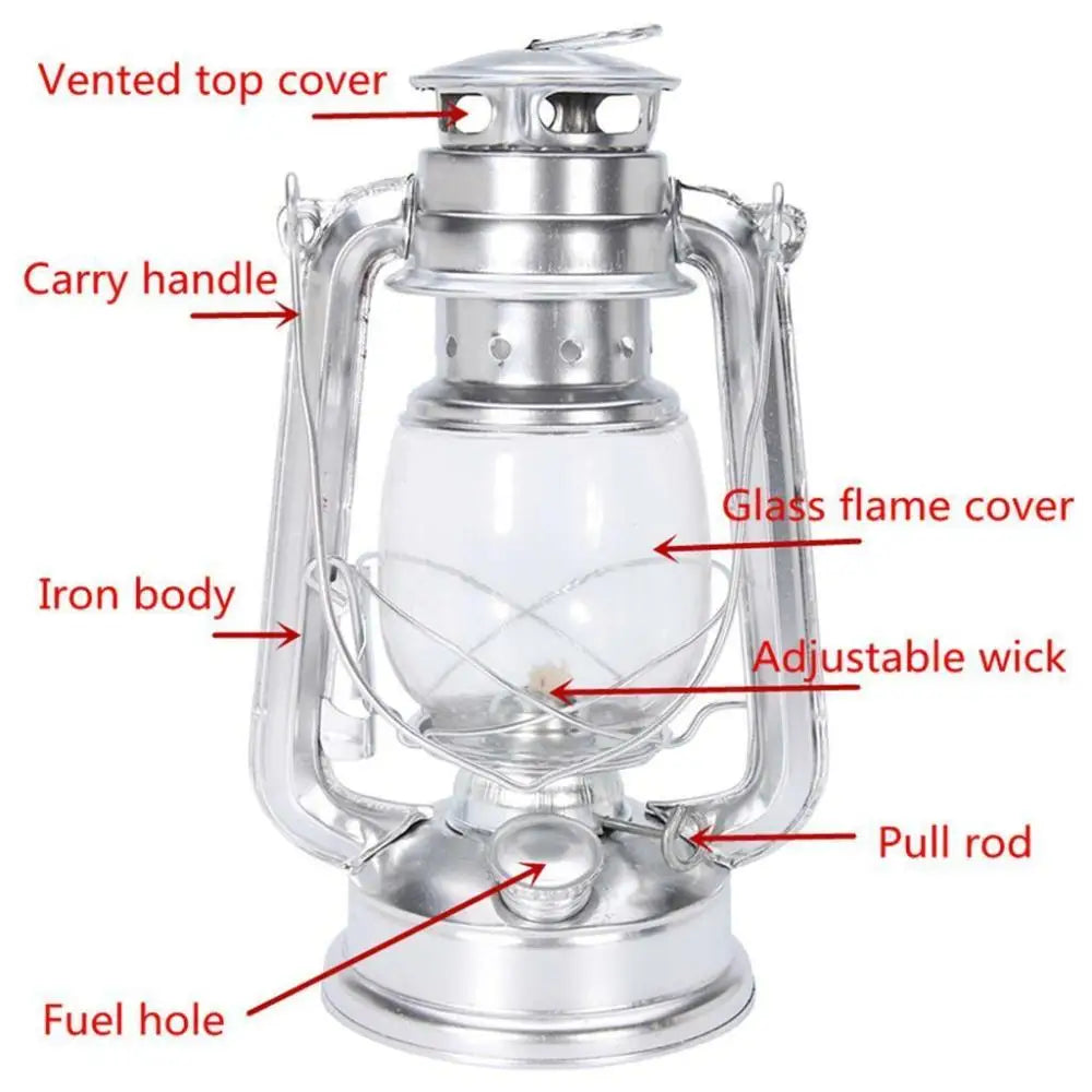 Retro Metal Hurricane Lantern – Handheld Outdoor Venice Collections