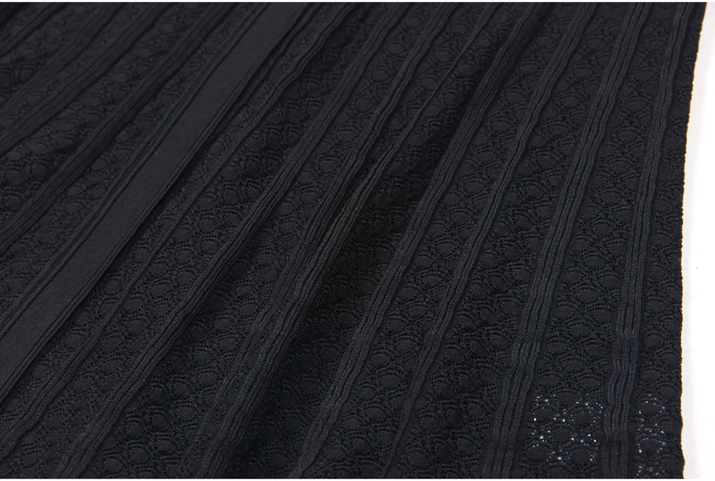 Spring And Summer New Fashion Thin Cut Hollow Lace Silver S Button Slim Fit Round Neck Sleeveless Temperament Women's Dress Venice Collections