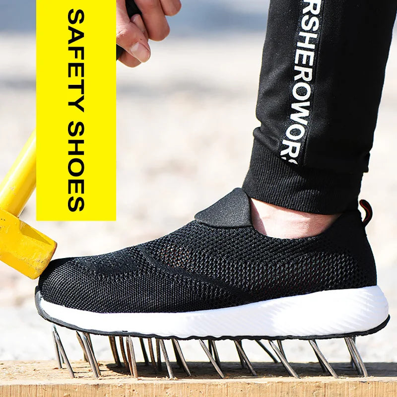 Summer Mesh Light Work Sneakers Steel Toe Protective Work Safety Shoes Men Women Breathable Construction Shoes Work Boots Men Venice Collections