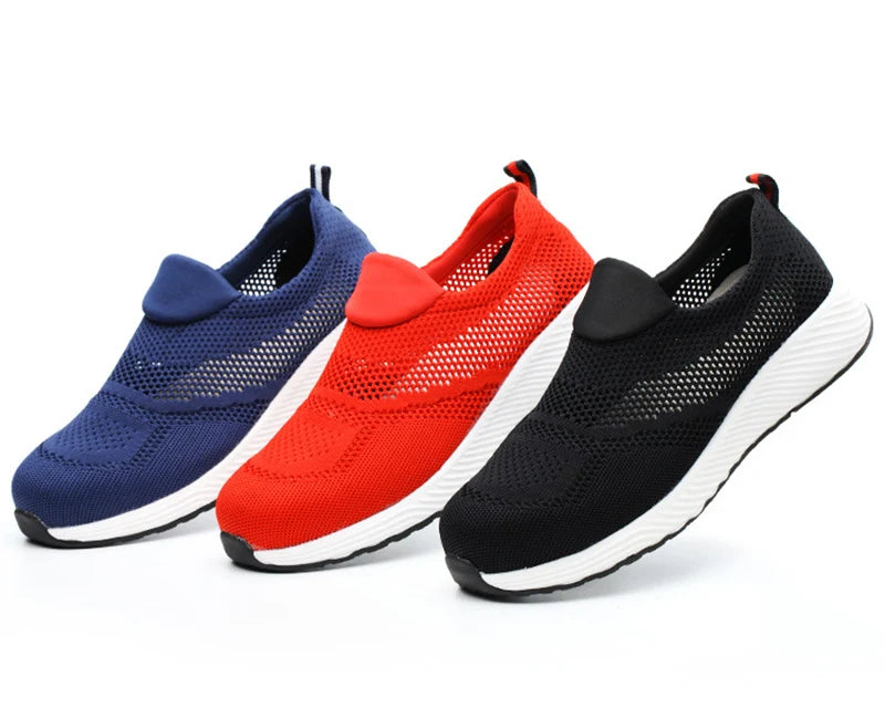 Summer Mesh Light Work Sneakers Steel Toe Protective Work Safety Shoes Men Women Breathable Construction Shoes Work Boots Men Venice Collections