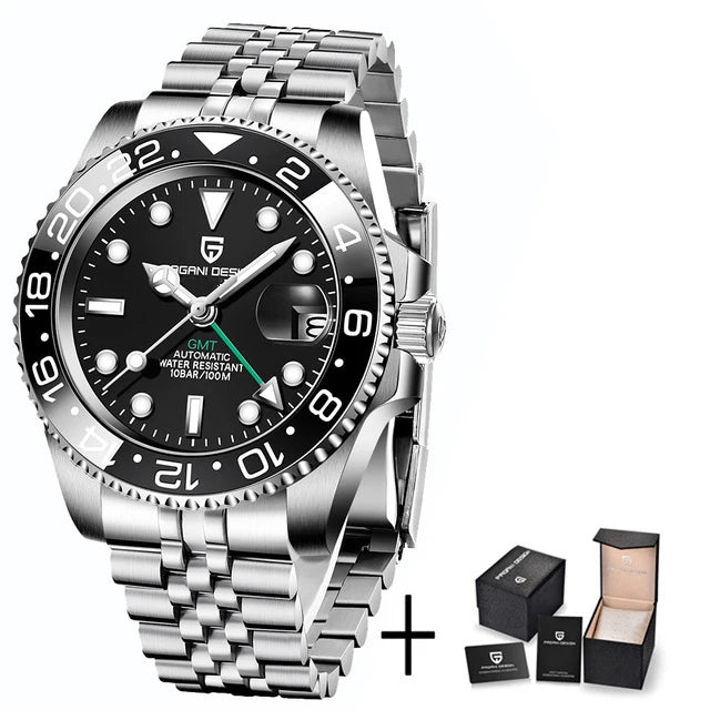 PAGANI DESIGN V3 Version GMT Watches Men's Luxury Sapphire Automatic Mechanical Watch 40MM Stainless Steel Waterproof Watch Venice Collections