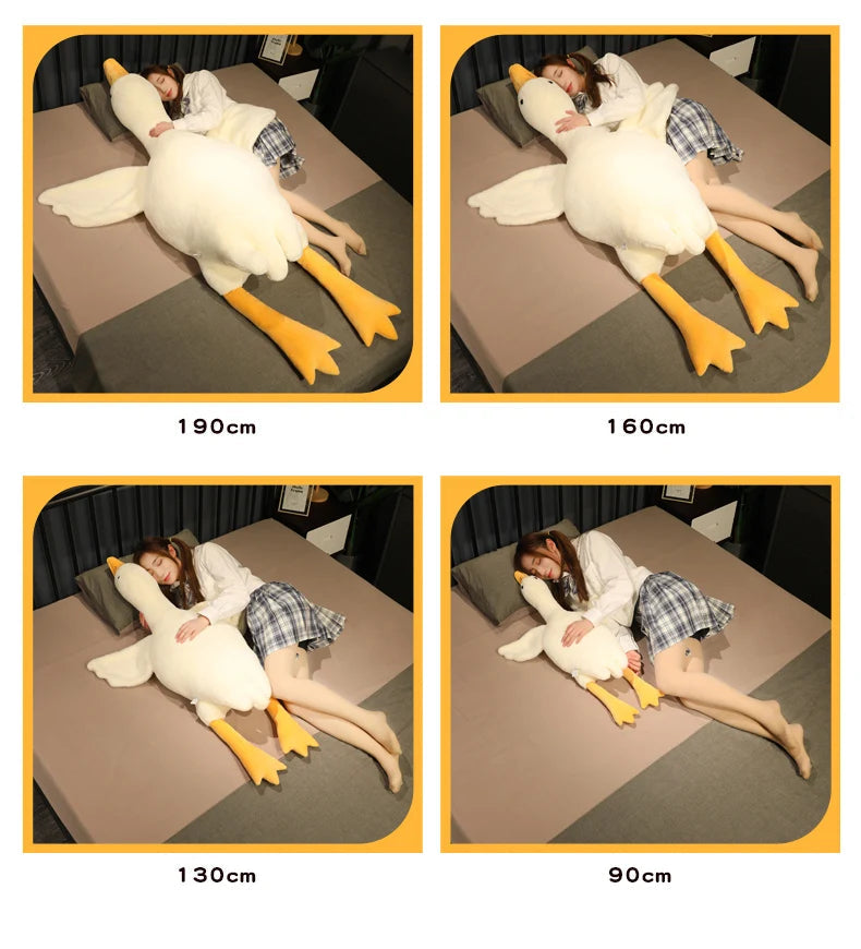 50-190cm Large Brown Hug Stuffed Animal Duck Kawaii Giant Goose Plush Toy Sleeping Pillow Big Soft Doll Party Gift for Boy Girls Venice Collections
