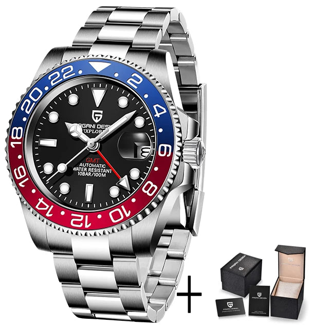 PAGANI DESIGN V3 Version GMT Watches Men's Luxury Sapphire Automatic Mechanical Watch 40MM Stainless Steel Waterproof Watch Venice Collections