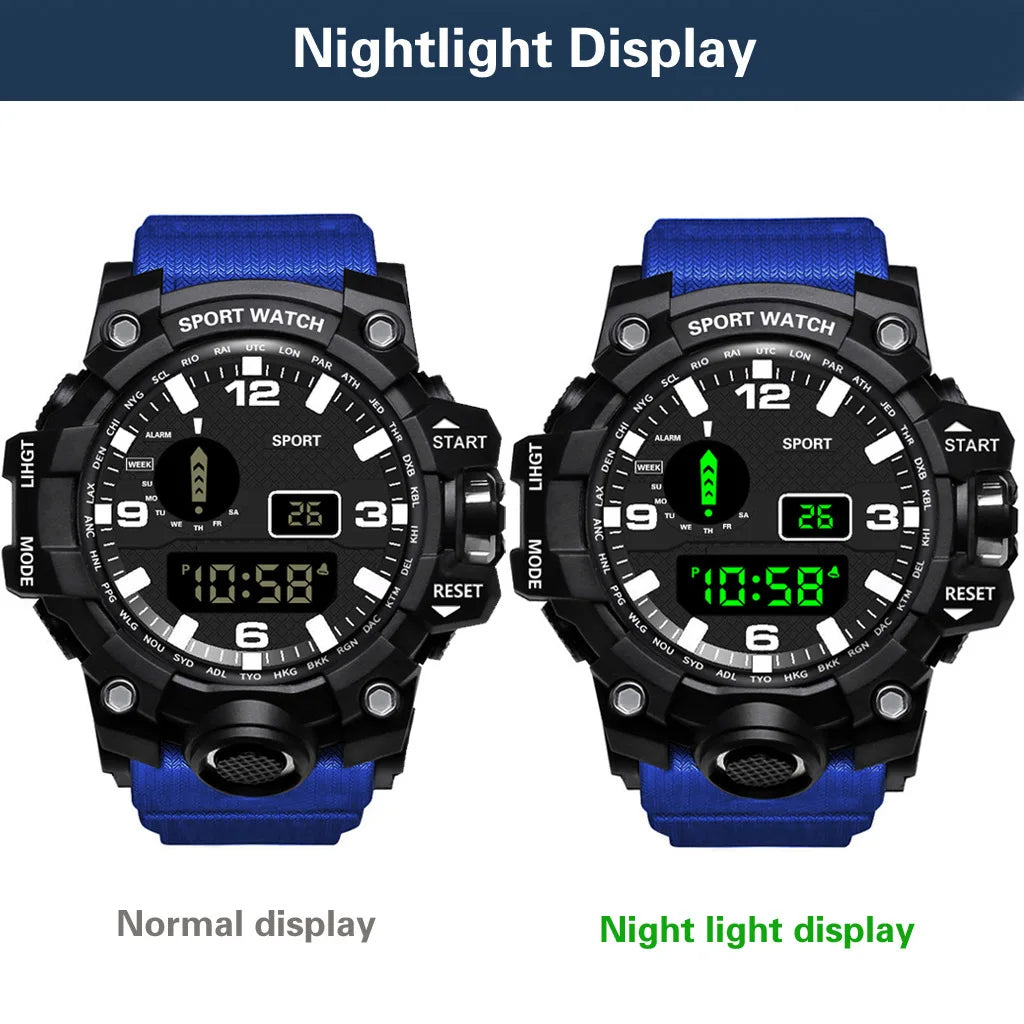 Men's Watch Sports Electronic Wristwatch Large dial Multifunctional Waterproof Venice Collections