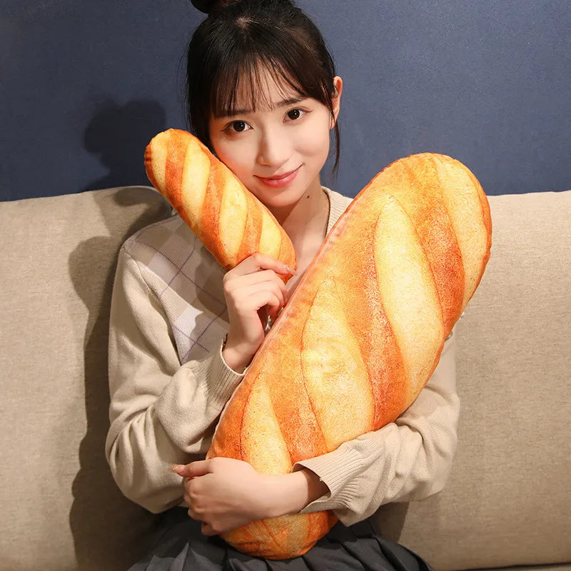 French Bread Plush Pillow – Soft Food Plushie for Decor, Gifts & Cozy Sleeping Companion Venice Collections