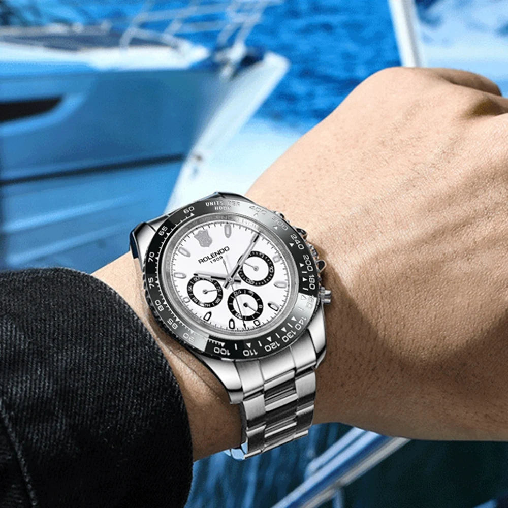 ROLENDO Luxury Men Automatic Diver Watch 40.5mm Mineral Crystal Luminous Date 300M Waterproof High-end Men's Wristwatch Gift Venice Collections