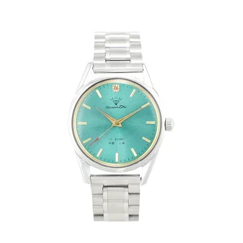 Fashion Luxury Shanghai Mechanical Watch Diamond Brand Green Dial Waterproof Stainless Steel Leather Strap Mens Watch Starking Venice Collections