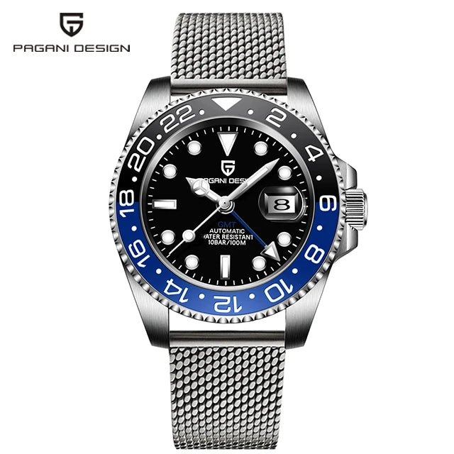 PAGANI DESIGN V3 Version GMT Watches Men's Luxury Sapphire Automatic Mechanical Watch 40MM Stainless Steel Waterproof Watch Venice Collections