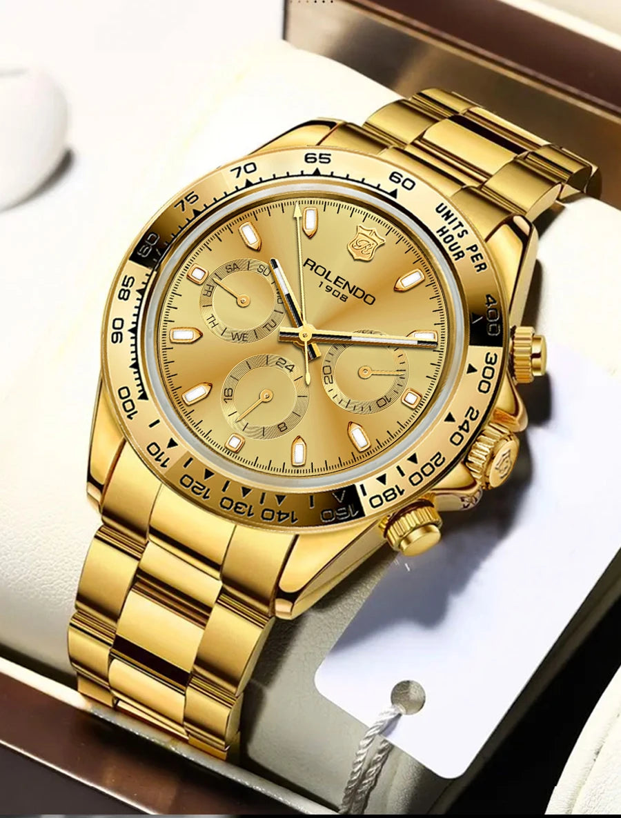 ROLENDO Luxury Men Automatic Diver Watch 40.5mm Mineral Crystal Luminous Date 300M Waterproof High-end Men's Wristwatch Gift Venice Collections