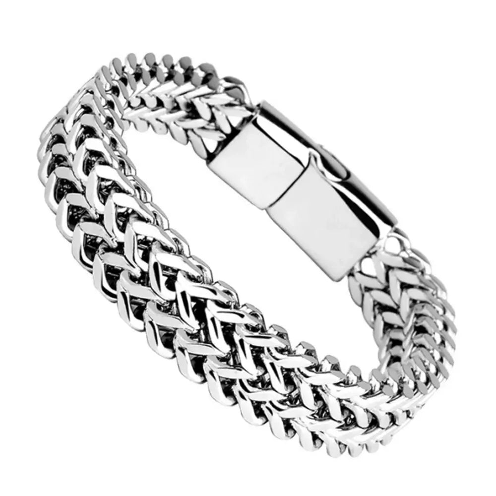 Stainless Steel Double Row Fish Scale Magnetic Bracelet Venice Collections