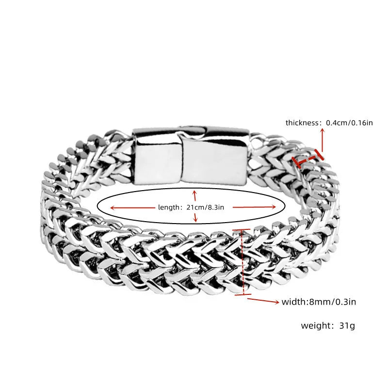 Stainless Steel Double Row Fish Scale Magnetic Bracelet Venice Collections