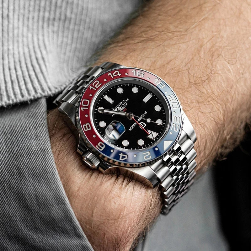 PAGANI DESIGN V3 Version GMT Watches Men's Luxury Sapphire Automatic Mechanical Watch 40MM Stainless Steel Waterproof Watch Venice Collections