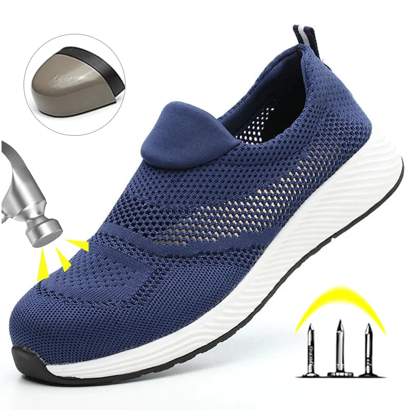 Summer Mesh Light Work Sneakers Steel Toe Protective Work Safety Shoes Men Women Breathable Construction Shoes Work Boots Men Venice Collections