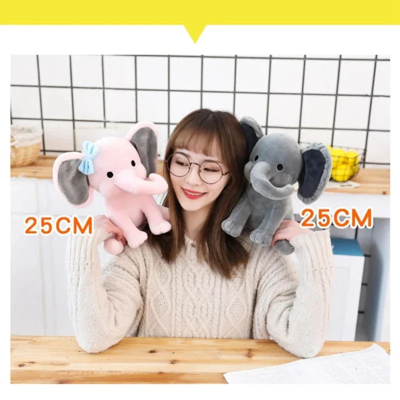 25cm Gray Elephant Plush Toy – Soft Kawaii Stuffed Pillow for Kids & Baby Room Decor Venice Collections