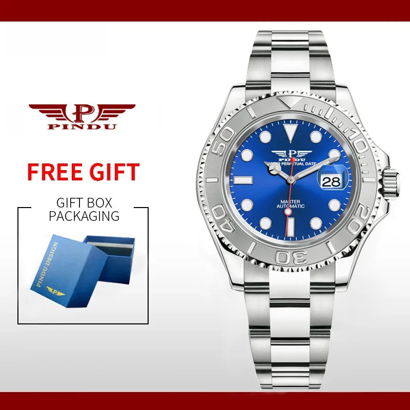 Reloj Hombre PINDU DESIGN Water Ghost Yacht Men Mechanical Wristwatch 40MM Luxury Ceramic Automatic Watch For Men Relogios Venice Collections