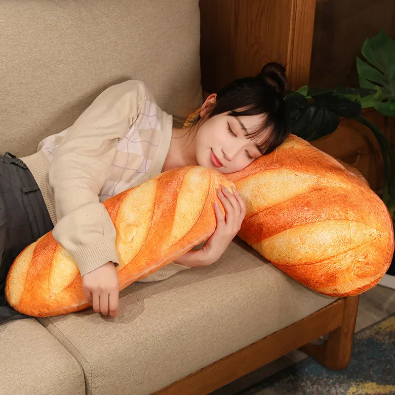 French Bread Plush Pillow – Soft Food Plushie for Decor, Gifts & Cozy Sleeping Companion Venice Collections