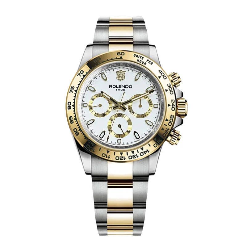 ROLENDO Luxury Men Automatic Diver Watch 40.5mm Mineral Crystal Luminous Date 300M Waterproof High-end Men's Wristwatch Gift Venice Collections