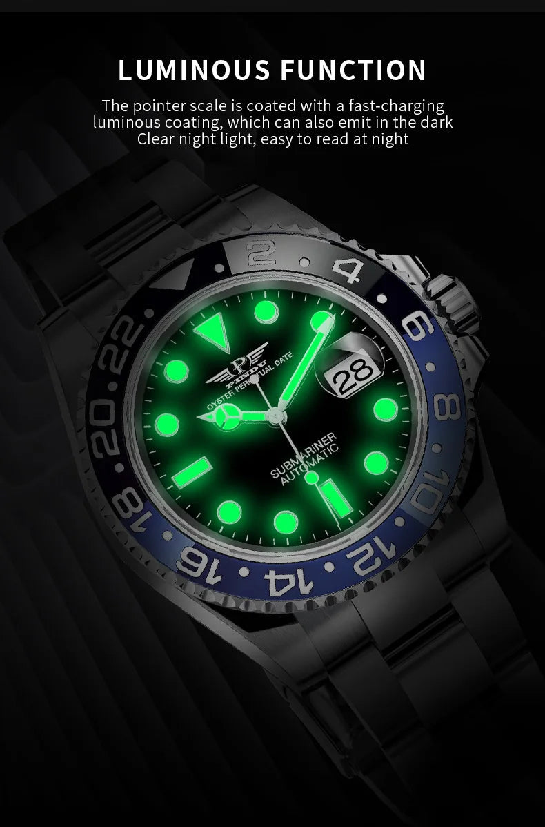 Reloj Hombre PINDU DESIGN Water Ghost Yacht Men Mechanical Wristwatch 40MM Luxury Ceramic Automatic Watch For Men Relogios Venice Collections
