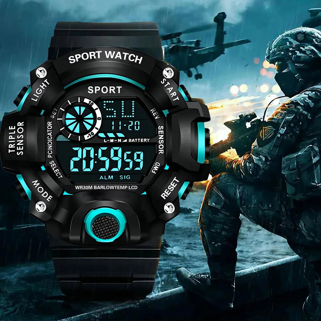 Men's Watch Sports Electronic Wristwatch Large dial Multifunctional Waterproof Venice Collections