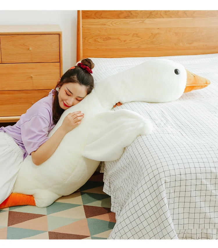 Lovely Big White Goose Throw Pillow Venice Collections