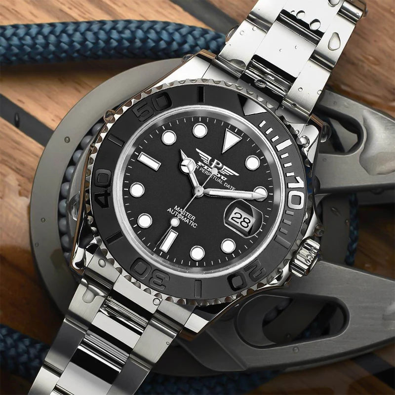 Reloj Hombre PINDU DESIGN Water Ghost Yacht Men Mechanical Wristwatch 40MM Luxury Ceramic Automatic Watch For Men Relogios Venice Collections