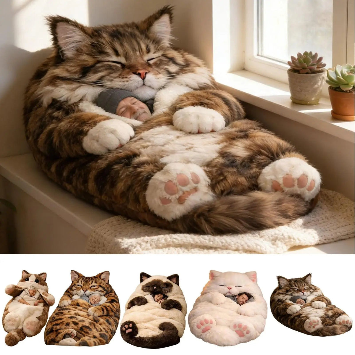Sleeping Bag Soft Warm Room Decor Cat Venice Collections