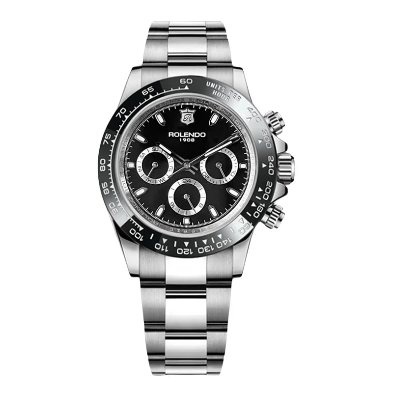 ROLENDO Luxury Men Automatic Diver Watch 40.5mm Mineral Crystal Luminous Date 300M Waterproof High-end Men's Wristwatch Gift Venice Collections